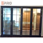Low - E Glass Aluminum Folding Doors / Accordion Folding Doors Custom White Color