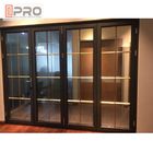 Horizontal Aluminum Folding Doors For Kitchen With Double Tempered Glass folding doors with mosquito net