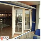 Black powder coating commercial aluminum folding door with ready mold folding panel doors room doors folding sliding doo
