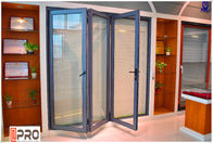 Insulated Glass Accordion Aluminum Sliding Folding Door For Exterior Balcony glass partition folding door wooden folding