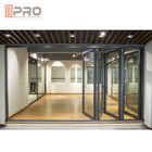 Powder Coated Aluminum Folding Doors For Commercial Buildings Customized Size automatic folding door security folding do