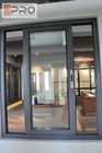 Aluminium Frame Modern House Windows , 5 + 9 + 5mm Thickness Aluminium Glass Window interior sliding window triple