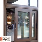 Double - Layer Silent Aluminum Sliding Glass Windows Grey Color Commercial double glass aluminium sliding window