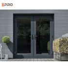 Aluminum Frame Hinged Door Glass Swing Entry Doors 1.2mm-2.0mm Profile Thickness