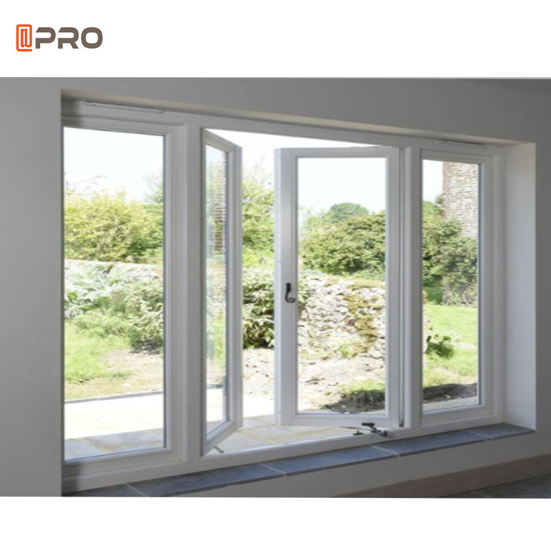 American Style Aluminum Casement Windows Flange Installation Tempered