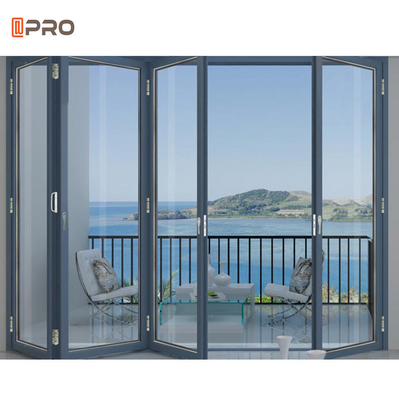 Aluminum Glass Sliding Bi Folding Doors And Windows Horizontal Folding Door