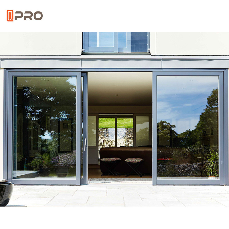 Garage Aluminium Sliding Glass Doors Thermal Break Exterior Interior