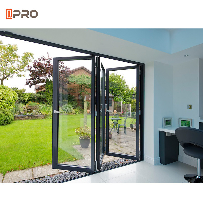 T5 Aluminum Folding Doors Corner Bi Folding Patio Doors For Mountain