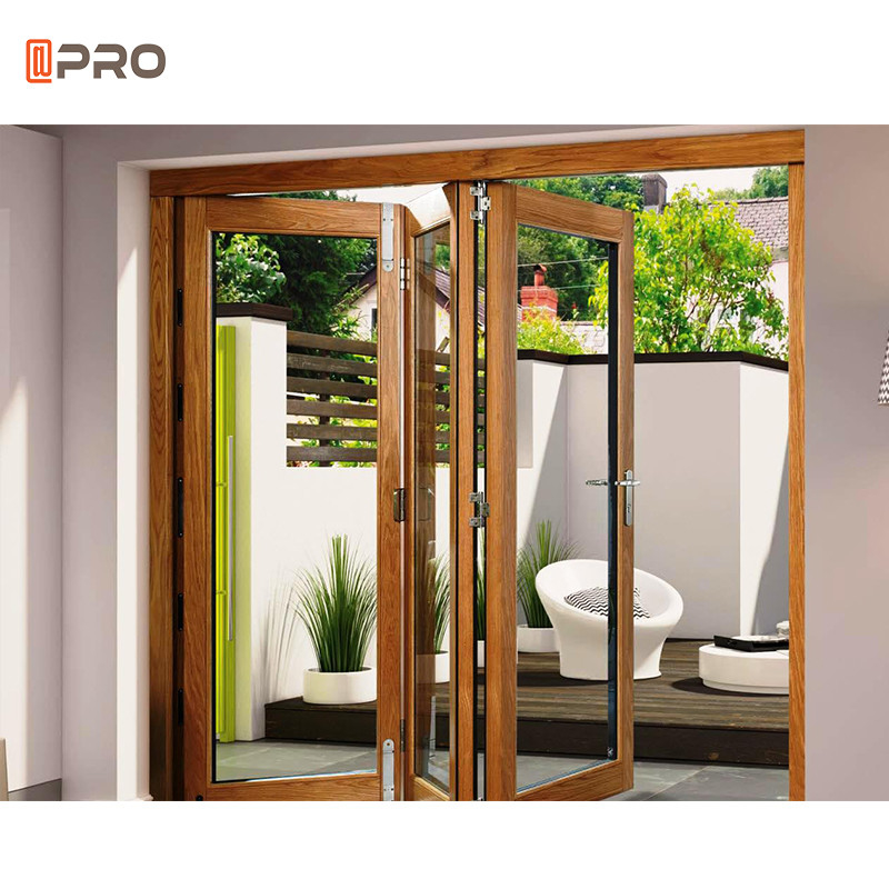 Custom Veranda Exterior Accordion Aluminum Bifold Door Glass Sliding