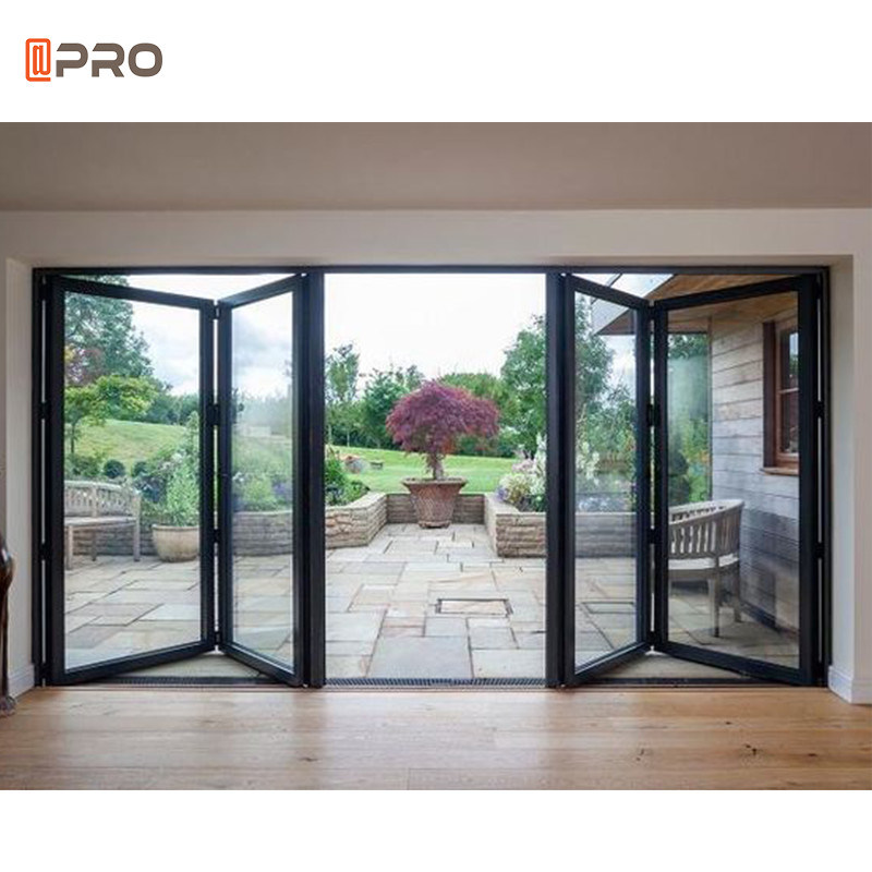 Anodized Aluminum Folding Doors Low E Glass Interior Bi Folding Door