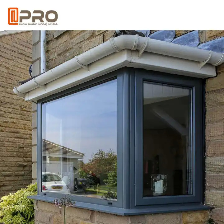 Aluminum Casement Window With Flyscreen Glass Bay Windows With