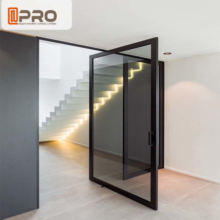 Weather Proof Aluminum Pivot Doors With Stainless Steel Locks And