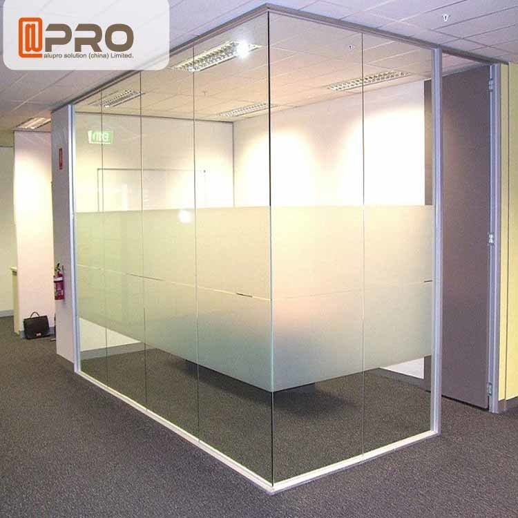 Soundproof Modular Office Walls , Insulated Glass Office Partitions