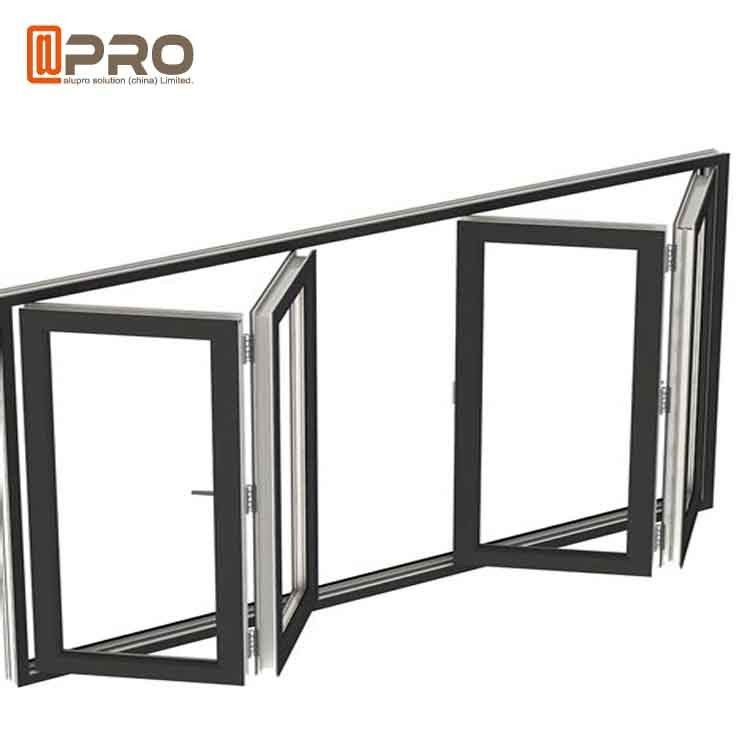 Soundproof Aluminum Bifold Windows With Retractable Or Invisible Fly Screen commercial bi fold door corner bi fold door