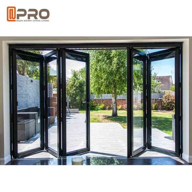 Wind Energy Aluminum Bifold Windows Customized Size For Residential And Commercial frameless folding glass window
