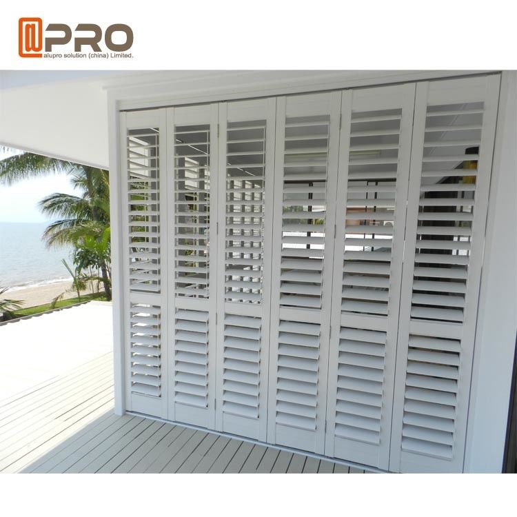 White Color Horizontal Fixed Aluminum Louver Window For Commercial House