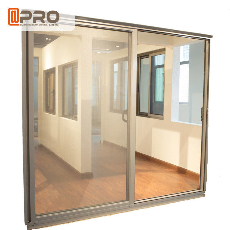 Aluminum Tempered Glass Entry Sliding Door Commercial Customized Size Aluminium Sliding Door Rollers Sliding Mesh Doors