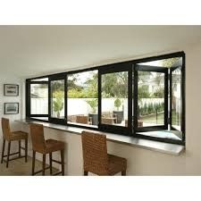 Residential Aluminum Bifold Windows With Black Or Customized Color Heat Insulating bi-fold window sliding folding window