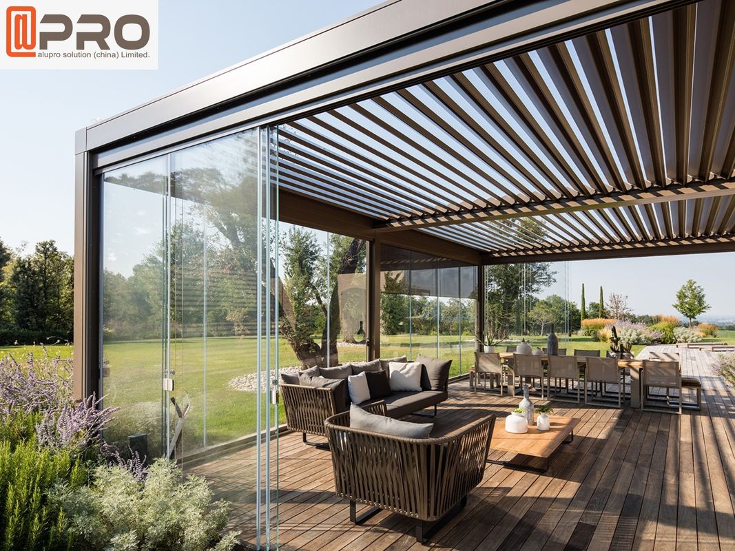 Automatic 1km H Outdoor Aluminum Pergola Louver For Villa
