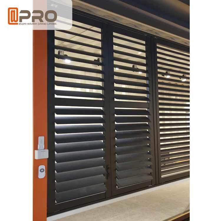 Outdoor Plantation Shades Shutters Long Life Span Aluminum Jalousie Windows