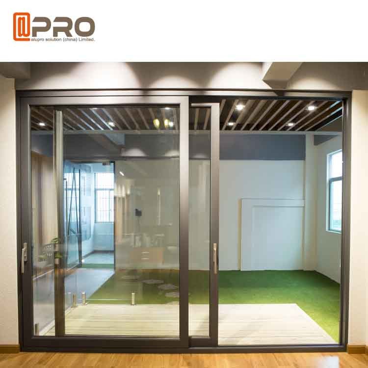 Slim Frame Aluminium Sliding Doors Soundproof Interior Glass Slide Windows And Wooden Slim Frame Aluminium Sliding Doors, Soundproof Interior Sliding Doors