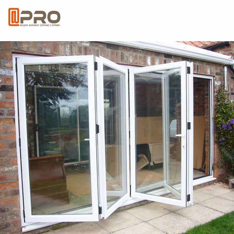Low E Glass Aluminum Folding Doors / Accordion Folding Doors Custom