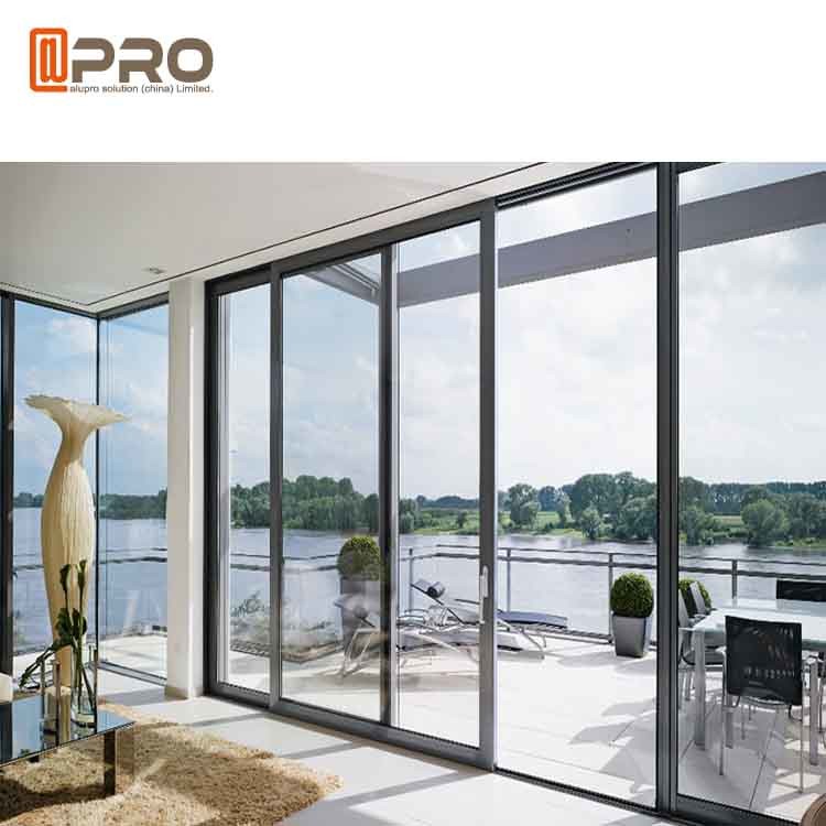 Waterproof Commercial Sliding Glass Door Double Aluminium Profile Exterior Doors Slide Waterproof Commercial Sliding Glass, Exterior Sliding Glass Panel Doors