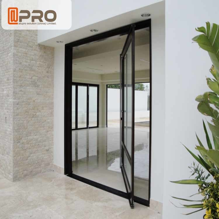 Unique Villa Front Glass Entry Doors / Single Pivot Patio ...
