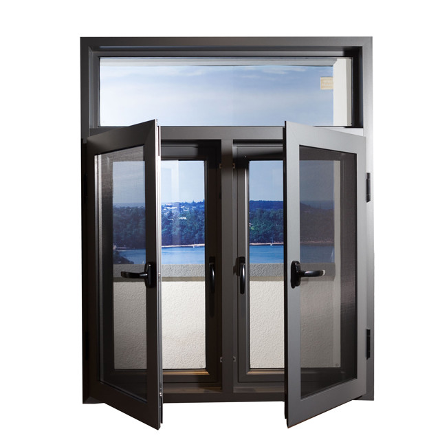 Impact Resistant Swing Open Windows Float Glass Aluminium House Windows Double Casement Windows Casement Aluminum