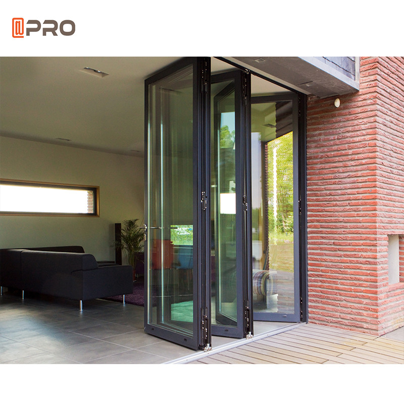 Double / Single Glass Aluminum Frameless Glass Folding Door