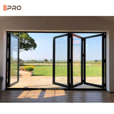 Customized graphic Aluminum Glass Folding Door For Villa