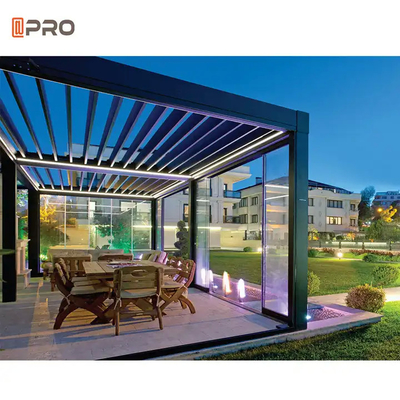 Customized Modern Aluminum Pergola Patio Outdoor Automatic Opening Louvered Roof Pergola