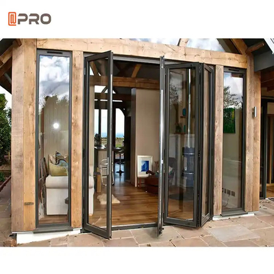 APRO Commercial Aluminum Sliding Folding Glass Door Bi - Fold Garage Door