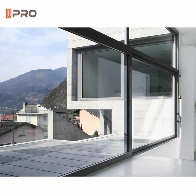 Three Rails Aluminum Sliding Windows Tempered Glass Ghana Sliding Window