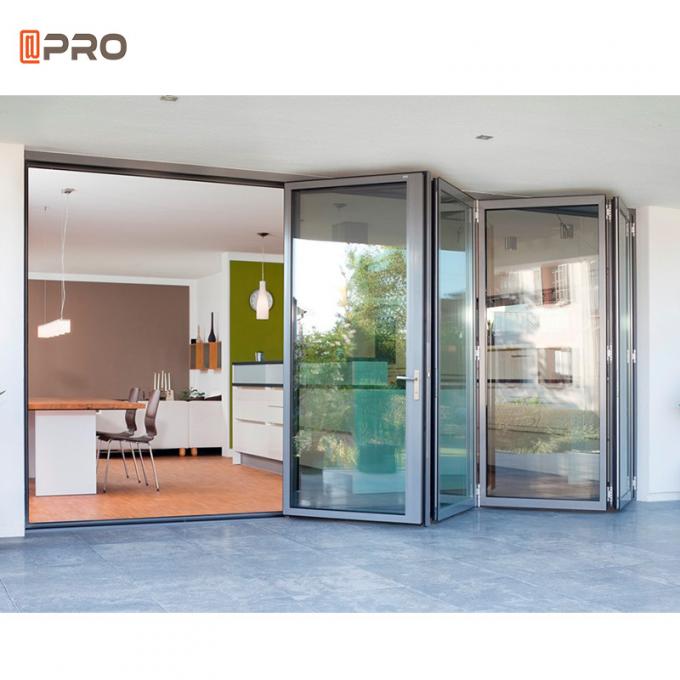 Exterior Aluminum Folding Doors Double Glass Soundproof Bifold Doors