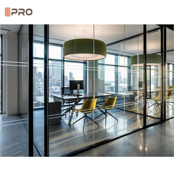 Soundproof Modern Office Partitions Aluminum Glass Partition Office Wall
