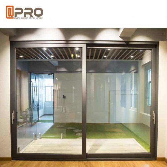 Durable Aluminium Sliding Glass Doors Anodized Surface Finishing Sliver