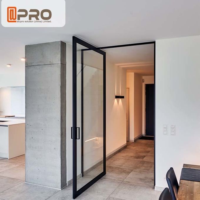Internal Aluminum Pivot Sliding Door With Double Glazed Glass Wind Load