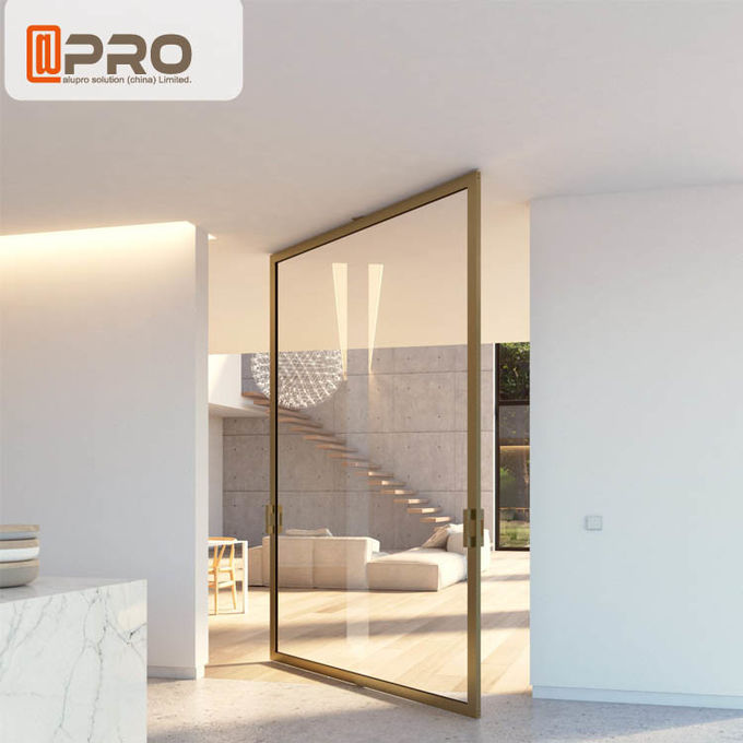 Internal Aluminum Pivot Sliding Door With Double Glazed Glass Wind Load