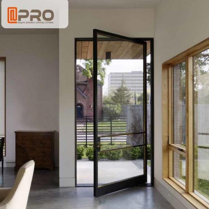 Transparent Glass Aluminum Pivot Doors For Residential Air Tightness