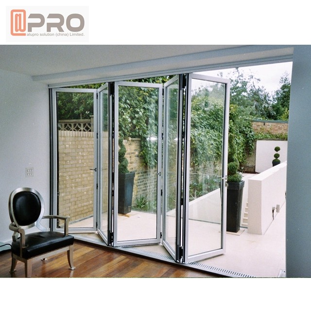 Powder Coated Aluminium Bifold Doors Anti Aging Folding Panel Doors