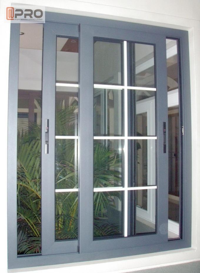 Horizontal Aluminum Frame Sliding Glass Window With Insect Protection