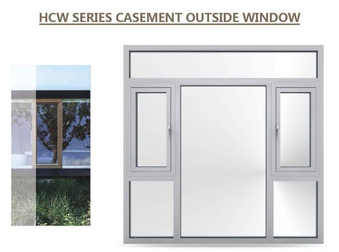 Horizontal Aluminium Frame Casement Window , Double Panel French